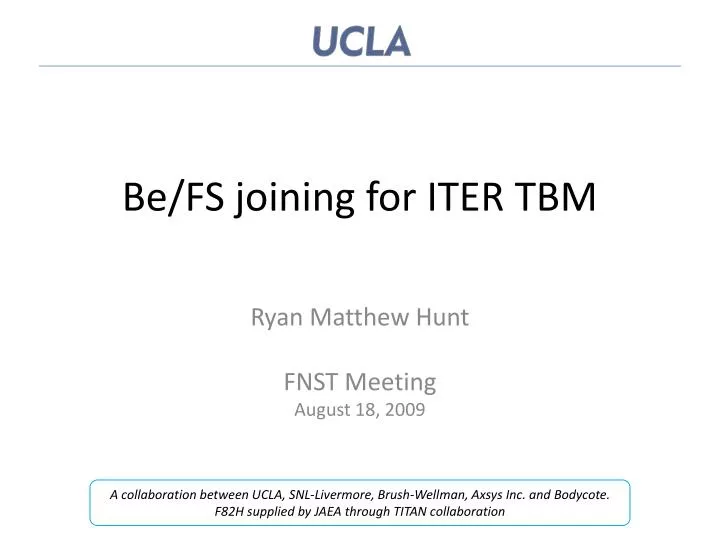 be fs joining for iter tbm