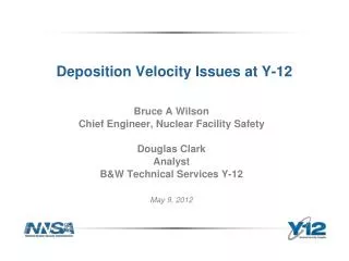 Deposition Velocity Issues at Y-12