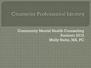counselor professional identity