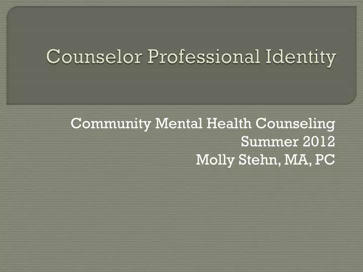 counselor professional identity