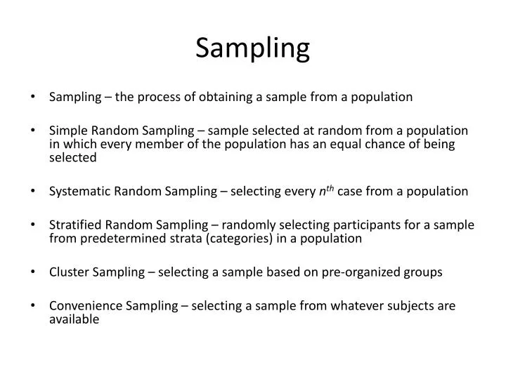 PPT - Sampling PowerPoint Presentation, free download - ID:4656994