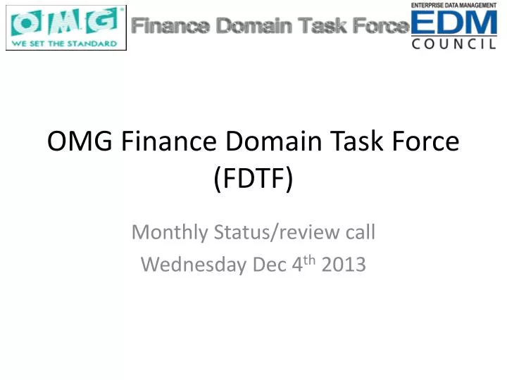 omg finance domain task force fdtf
