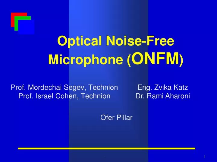 optical noise free microphone onfm