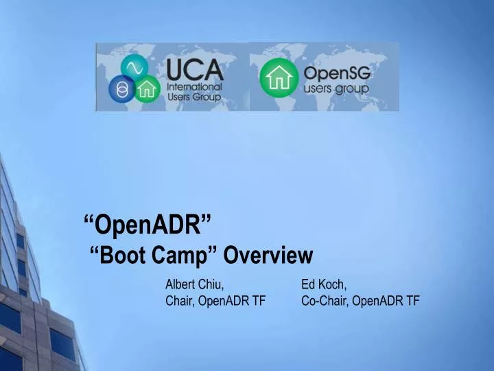 openadr boot camp overview