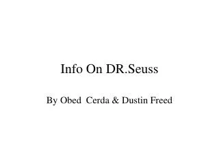 Info On DR.Seuss