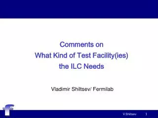 Comments on What Kind of Test Facility(ies) the ILC Needs