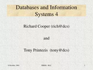 Databases and Information Systems 4