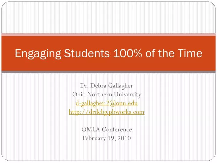 engaging students 100 of the time