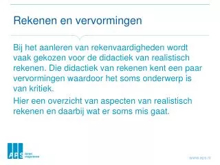 rekenen en vervormingen