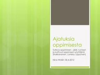 ajatuksia oppimisesta