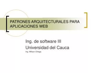 patrones arquitecturales para aplicaciones web