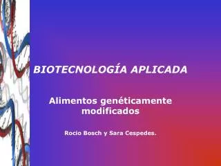 biotecnolog a aplicada