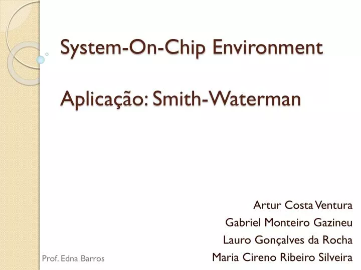 system on chip environment aplica o smith waterman