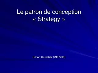 le patron de conception strategy