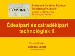 desipari s zsirad kipari technol gi k ii