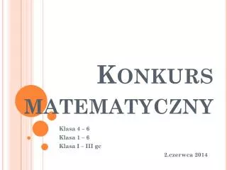 konkurs matematyczny