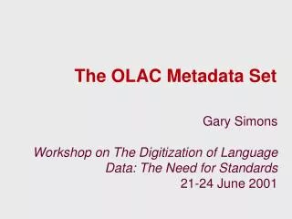 The OLAC Metadata Set