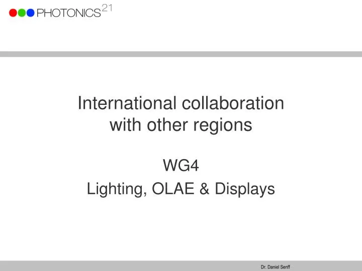 international collaboration with other regions