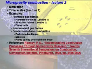Microgravity combustion - lecture 2