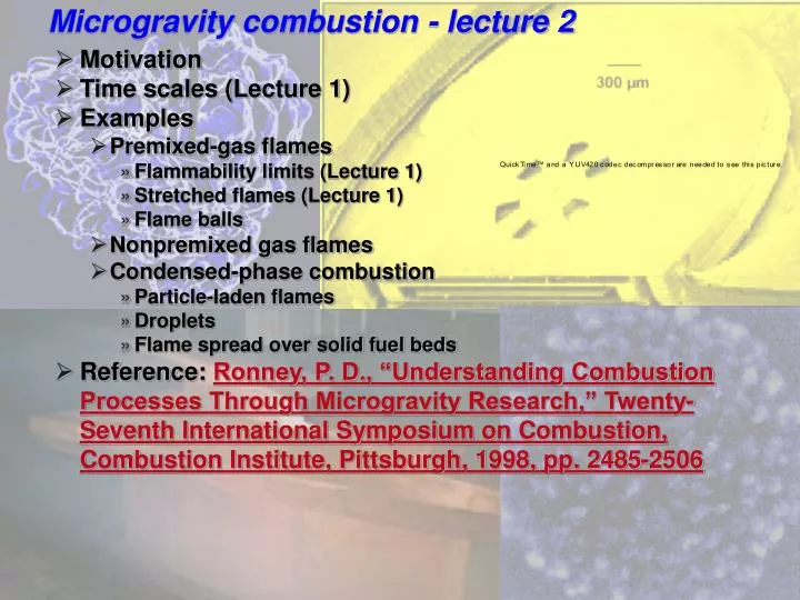 microgravity combustion lecture 2