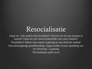 resocialisatie