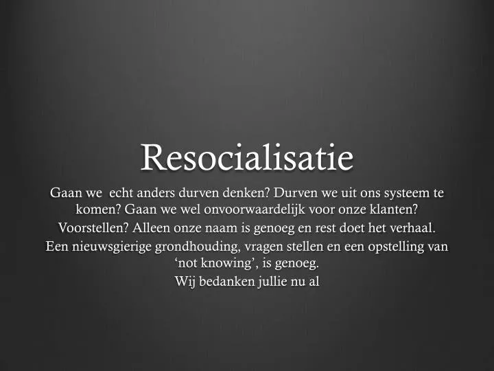 resocialisatie