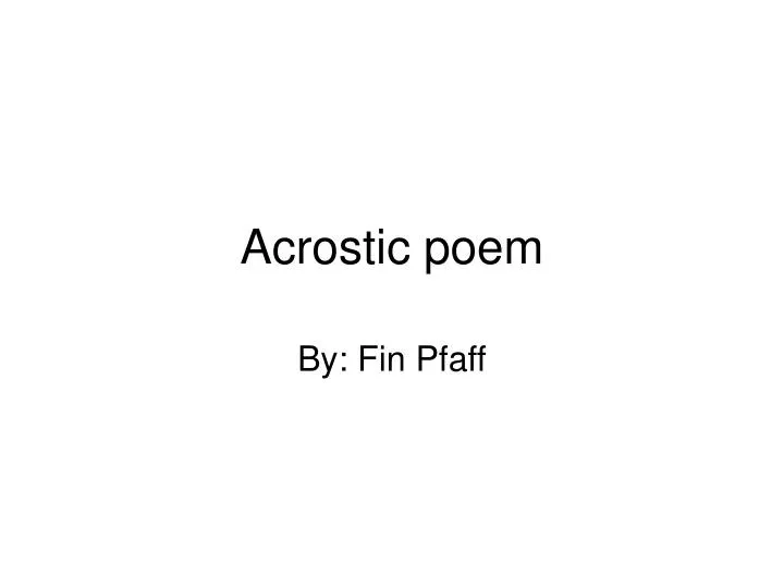 acrostic poem