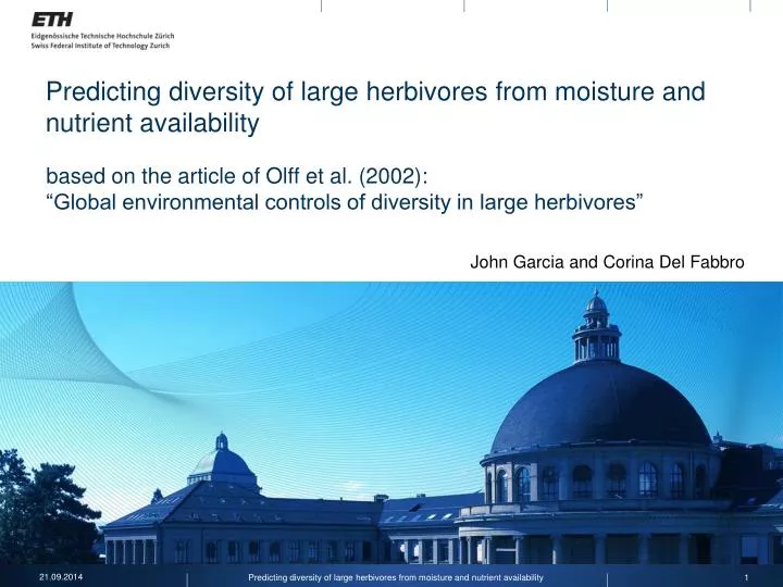 predicting diversity of large herbivores from moisture and nutrient availability