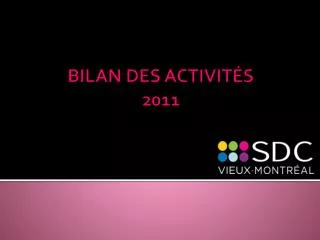bilan des activit s 2011