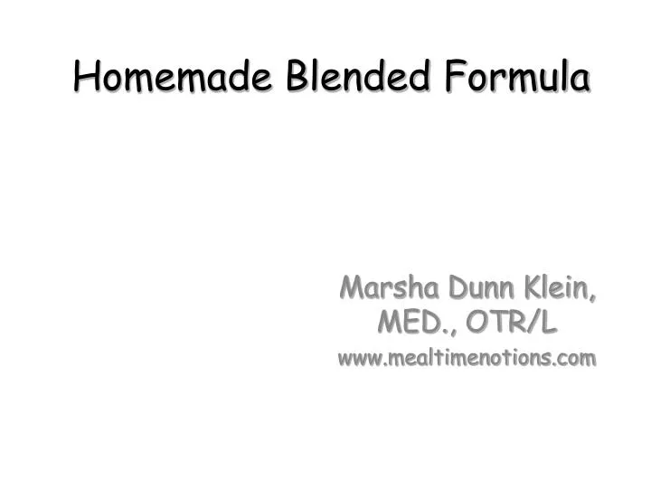homemade blended formula
