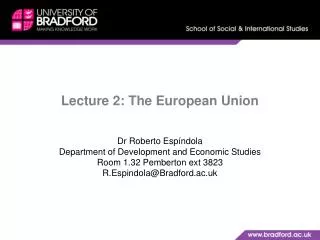 Lecture 2: The European Union