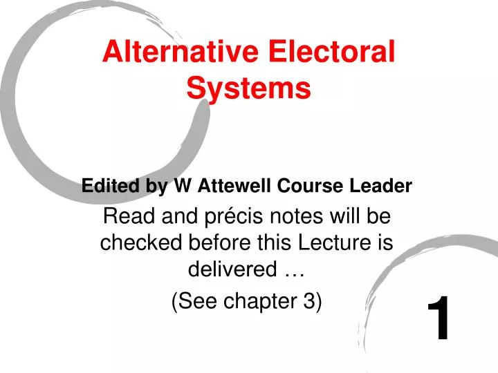 alternative electoral systems