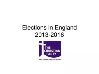 Elections in England 2013-2016