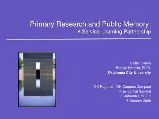 Primary Research and Public Memory: A Service-Learning Partnership