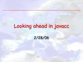 Looking ahead in javacc