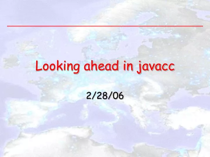 looking ahead in javacc