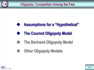 Oligopoly: Competition Among the Few