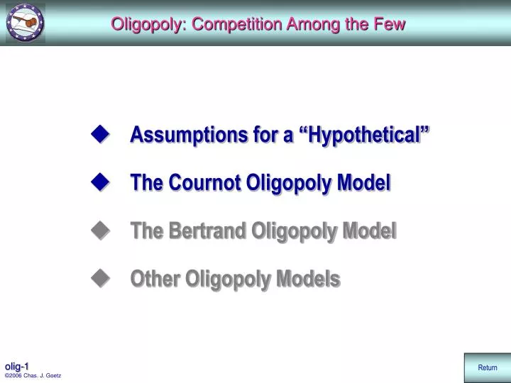 oligopoly competition among the few
