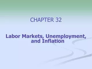 CHAPTER 32 Labor Markets, Unemployment, and Inflation