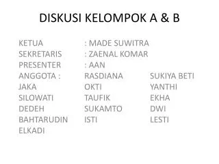 diskusi kelompok a b