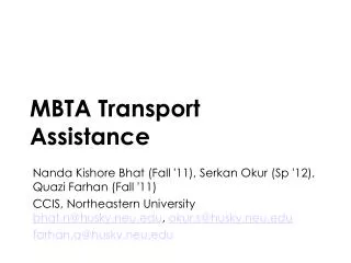 MBTA Transport Assistance