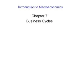 Introduction to Macroeconomics