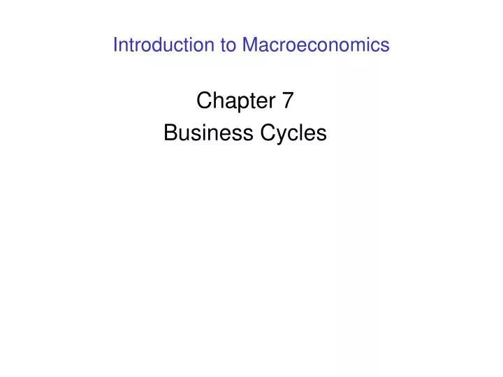 introduction to macroeconomics