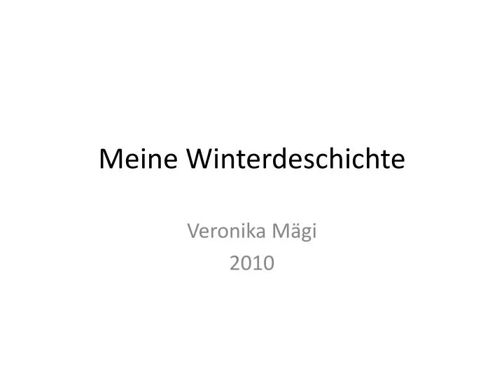 meine winterdeschichte