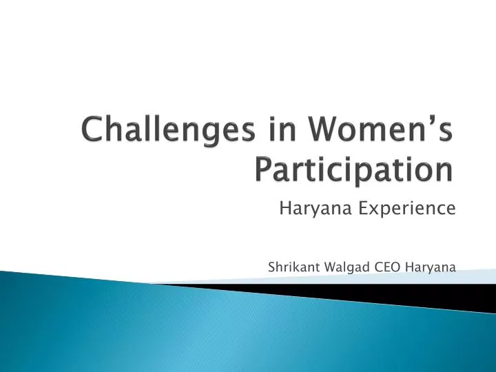 challenges in women s participation