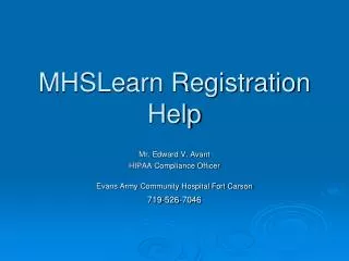 MHSLearn Registration Help