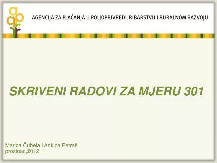 skriveni radovi za mjeru 301 marica ubela i ankica petra prosinac 2012