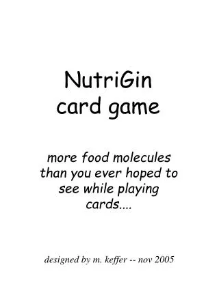 NutriGin card game