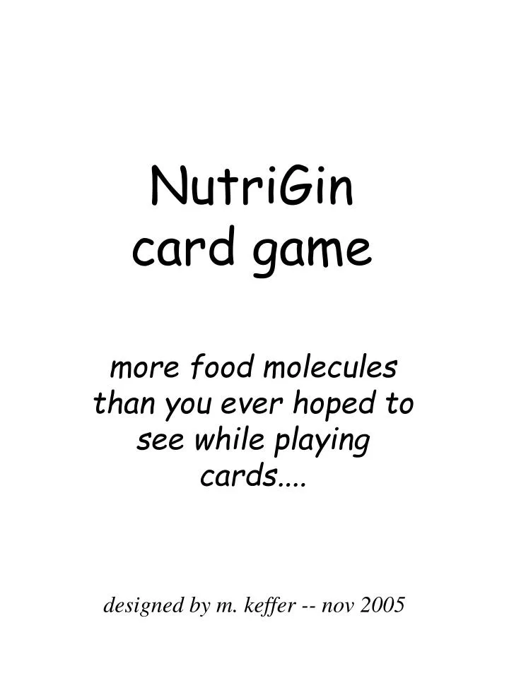 nutrigin card game