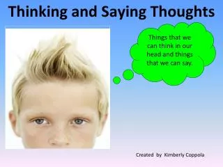 Thinking and Saying Thoughts